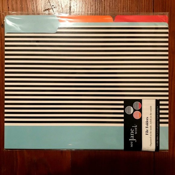 See Jane Work Fashion Striped Letter File Folders - Picture 1 of 6